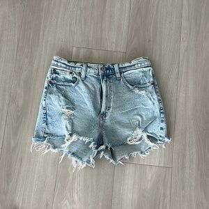 Abercrombie & Fitch Blue Jean Shorts Distressed High-Waisted